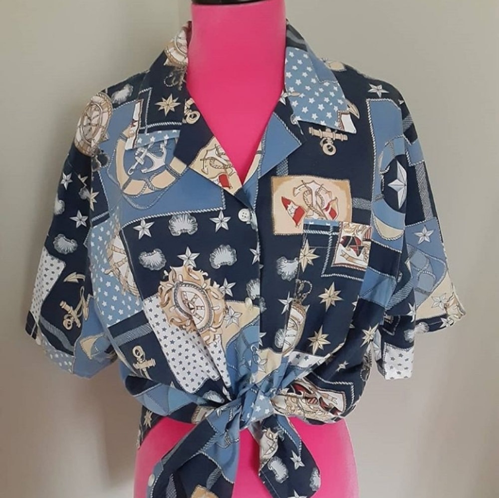 Vintage Sailors blue button up